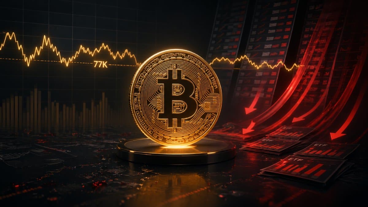 Bitcoin Holds Near $77K as ETF Outflows Test Market Resilience