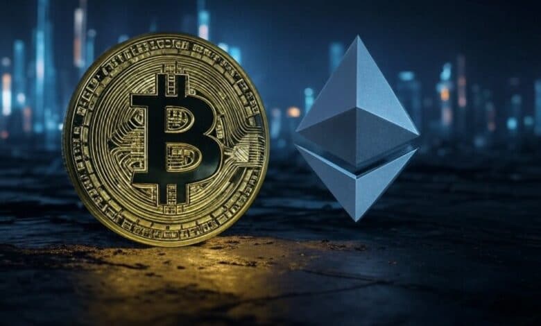 تراجع البيتكوين والإيثيريوم وسط تصفيات ضخمة تقترب من مليار دولار