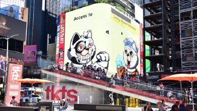 Maneki NFTs on Time Square billboards