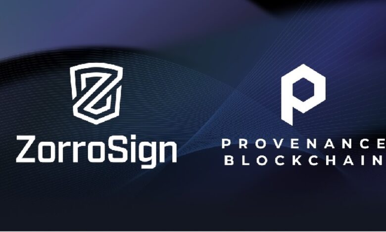 UAE Based Blockchain digital signature entity Zorrosign partners with Provenance Blockchain