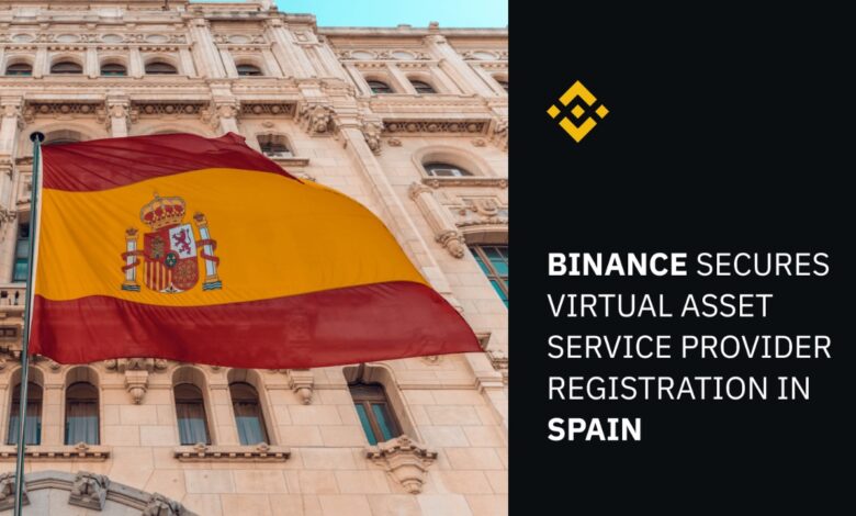 Binance secures Virtual Asset Service Provider registration in Spain.