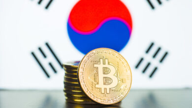 Golden bitcoins and South Korea, crypto news, crypto ETF ban, bitcoin ETFs, financial regulator FSC crypto investment guidlines - FSS - crypto exposure - warning - crypto ETFs - microstrategy - coinbase