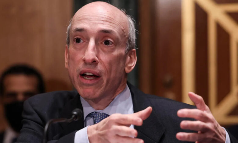 SEC Chair Gensler Addresses Irony in Bitcoin ETF Approval: A Departure from Nakamoto's Decentralization Vision, blockchain, cryptocurrency,