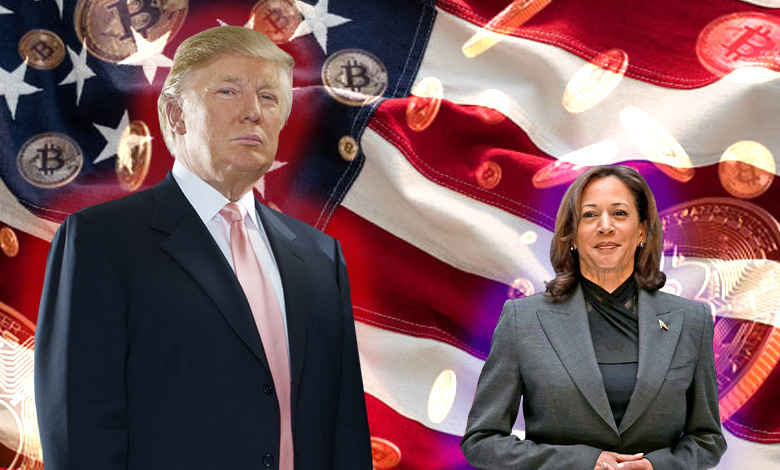 Donald trump, kamala harris, bitcoin price surge, Trymp crypto promises, trump's win, 2024 U.S. Elections