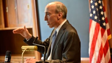 Gary Gensler addressing the public as SEC Chair.