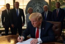President Trump signing a crypto executive order