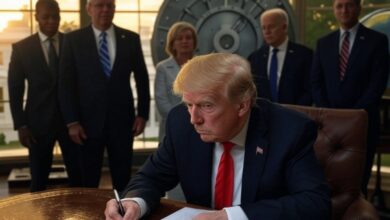 President Trump signing a crypto executive order