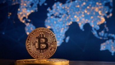 Bitcoin node distribution map showing geographic spread of network participants