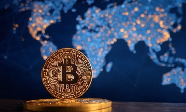 Bitcoin node distribution map showing geographic spread of network participants
