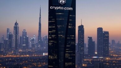 Crypto.com logo on Dubai building