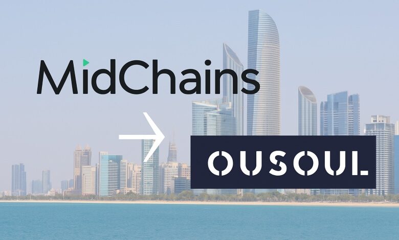 MidChains rebrands to Ousoul with Abu Dhabi skyline in the background