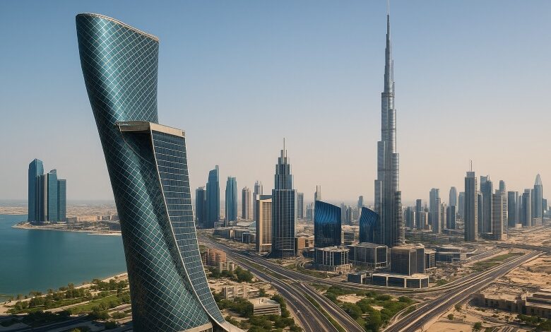image combining Dubai and Abu Dhabi