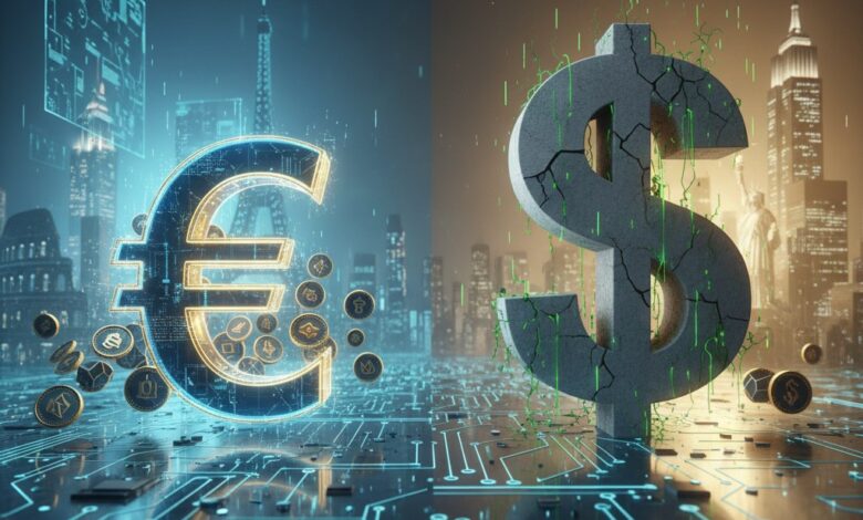 digital euro - U.S. dollar dominance -blockchain news - blockchain innovation - crypto news- digital euro - euro stablecoins - swift
