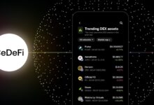 Screen showing DEX trading on CeDeFi OKX