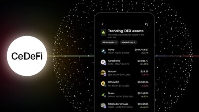 Screen showing DEX trading on CeDeFi OKX