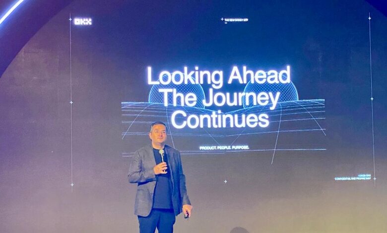 Rifad Mahasneh speaking during OKX MENA anniversary