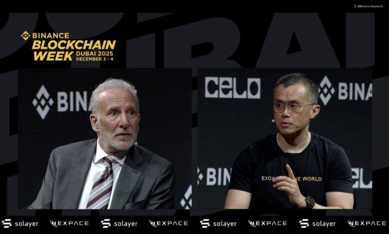 cz and schiff debate binance blockchain week bitcoin gold tokenized gold blockchain news crypto news MENA UAE Dubai crypto adoption