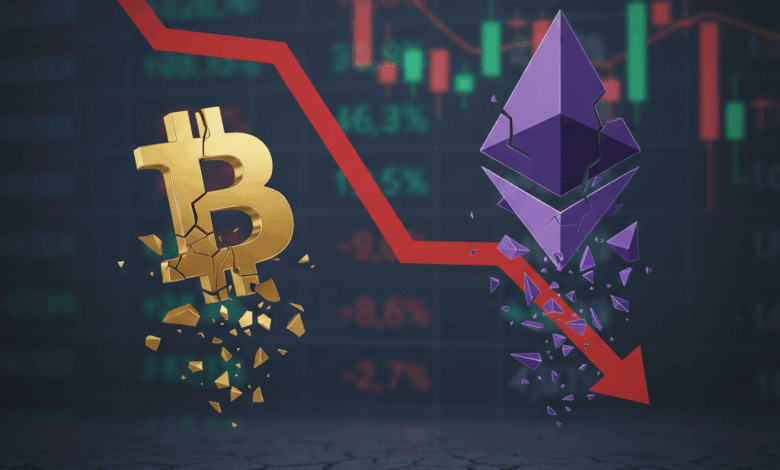 هبوط العملات الرقمية