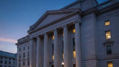 Office of the Comptroller of the Currency building in Washington, D.C., reflecting regulatory review of crypto bank charters applications.