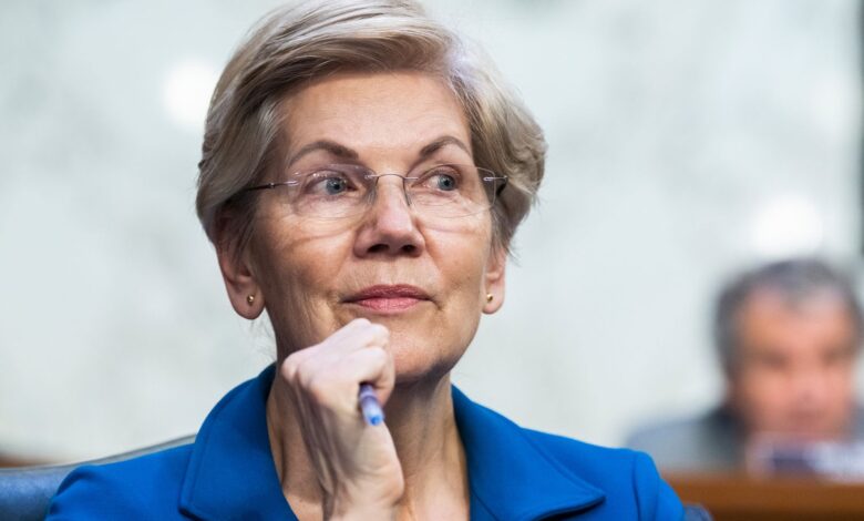 Elizabeth Warren urges bank secrecy act crypto news debanking crypto stance blockchain news, Trump's stablecoin bill