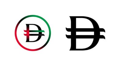 New UAE Dirham symbol in physical and digital forms, designed with national identity elements. digital dirham first transaction